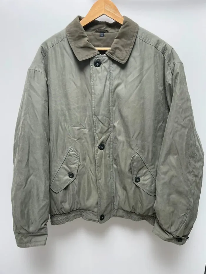 Manteau Jacket B Stone Micro khaki green Mens Size 54