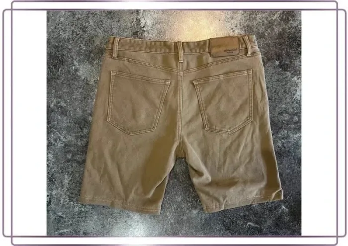 Short jean marron homme Weatherproof 36x34 Pantaloncini carpentiere uomo Zimmermannsshorts - photo numéro 2