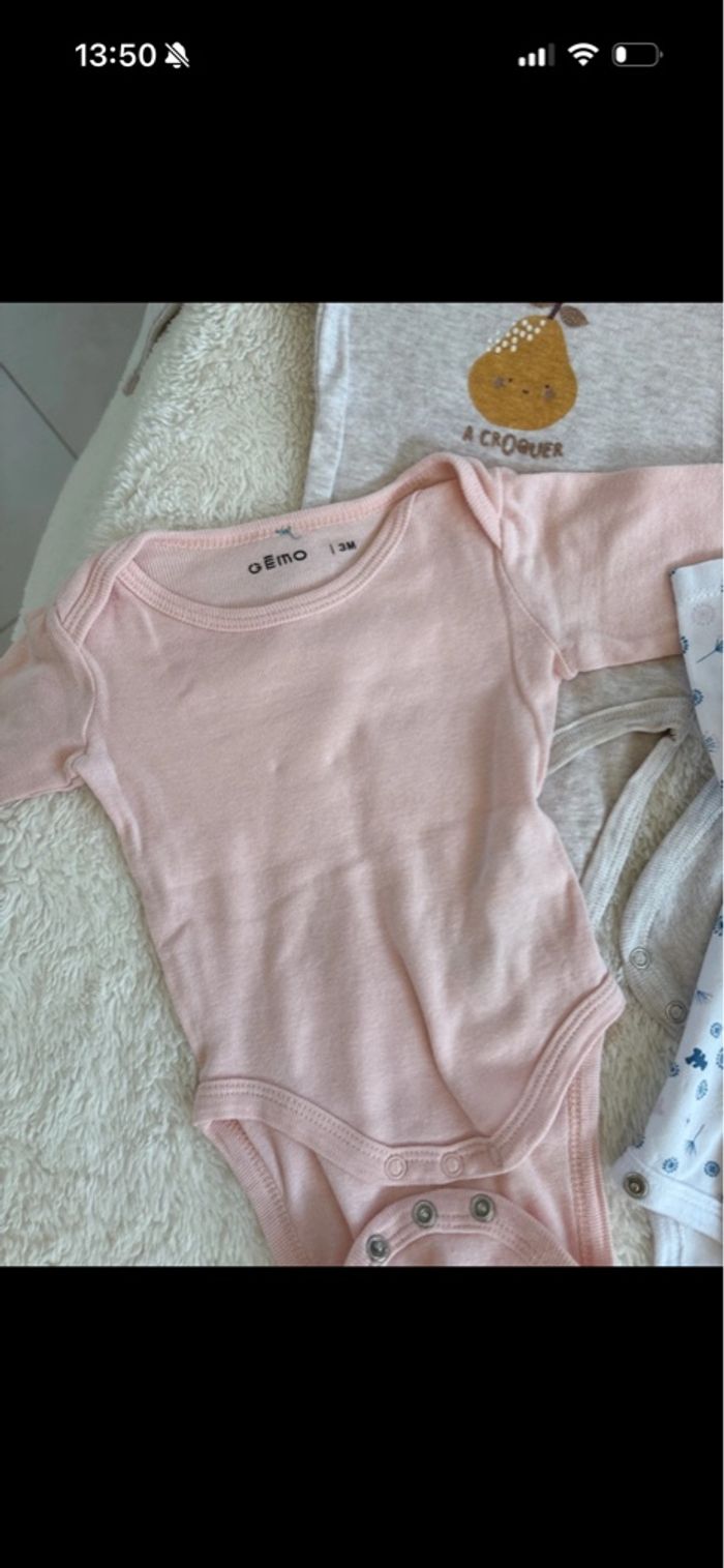 Lot de bodies 3 mois lulu castagnette kiabi - photo numéro 5