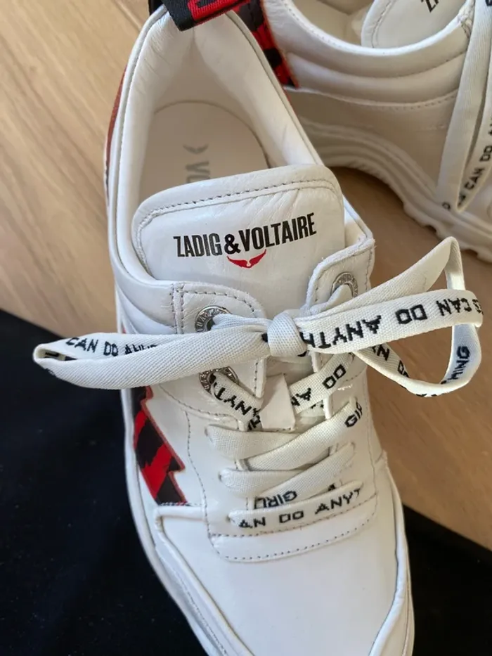Basket Zadig et voltaire en cuir de chèvre taille 37 - photo numéro 4