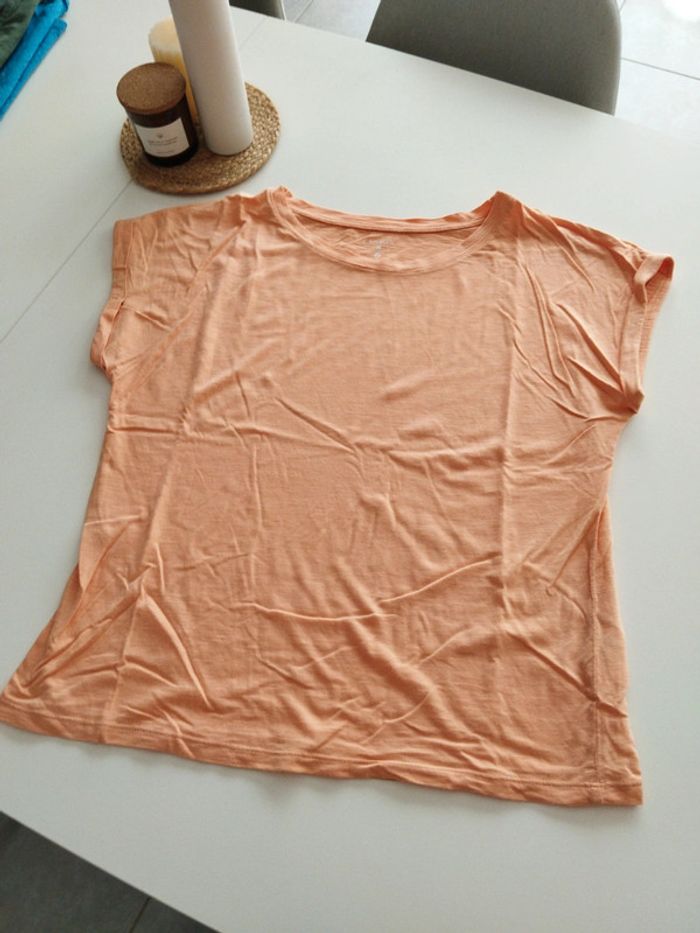 Tee shirt basic orange pâle Camaïeu