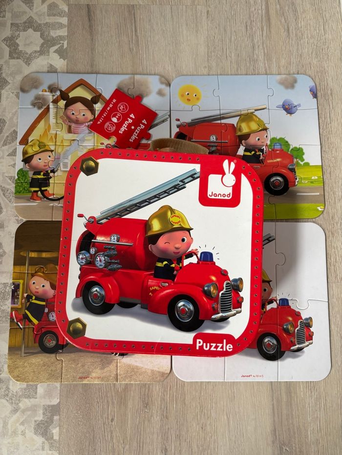 4 puzzles pompiers