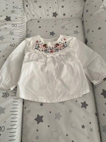 Blouse blanche bébé fille 6 mois