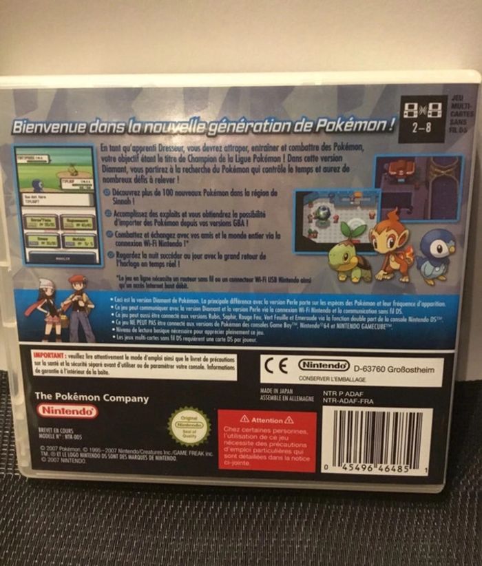 Jeu Pokémon version Diamant Nintendo DS pal FRA officiel - photo numéro 5