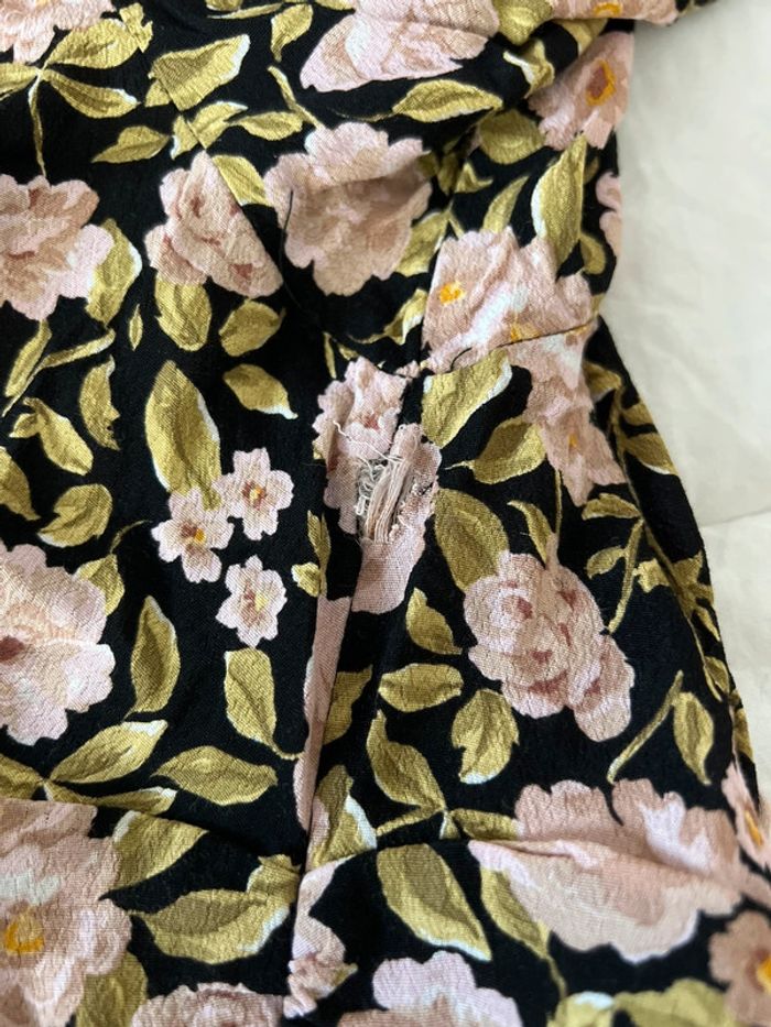 Blouse Décolletée en V Fleurie Manches longues Zara - photo numéro 5