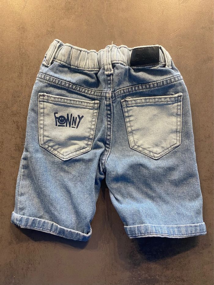 Short bermuda bleu denim « smiley » Losan taille 5 ans - photo numéro 2