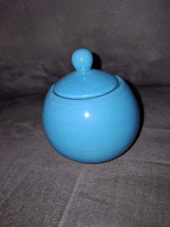 Sucrier Vintage en Céramique Bleue - Neuf en Boîte