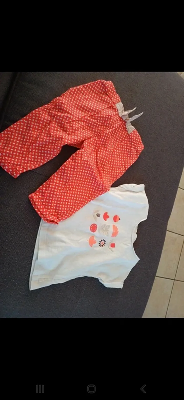 T-shirt et pantalon okaïdi 12mois