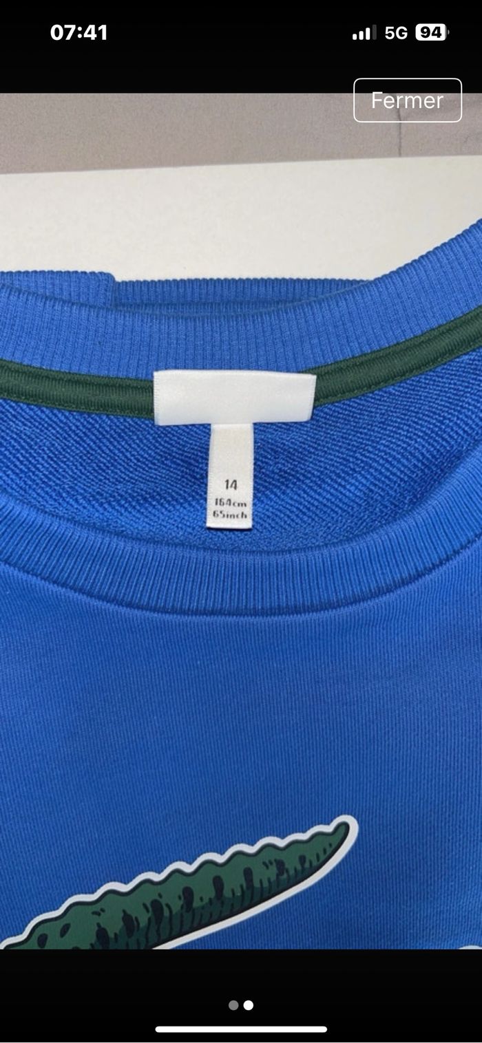Pull Lacoste bleu - photo numéro 2