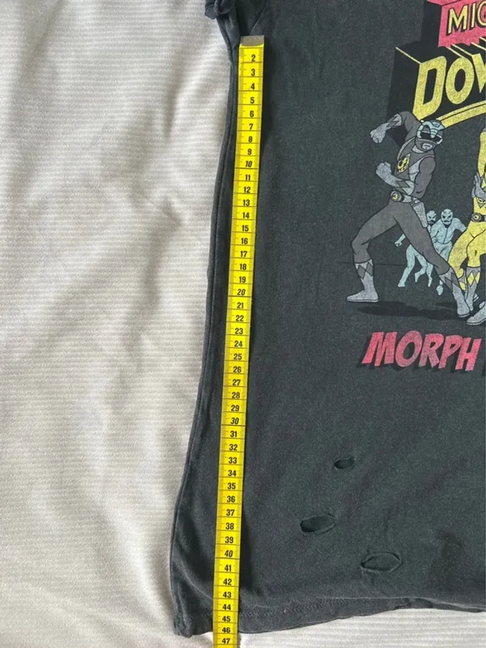 T-shirt troué Power Rangers Zara gris taille s - photo numéro 7