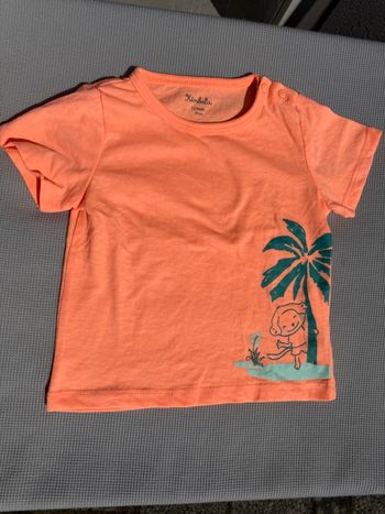 T shirt kimbaloo taille 12 mois 74 cm couleur corail 