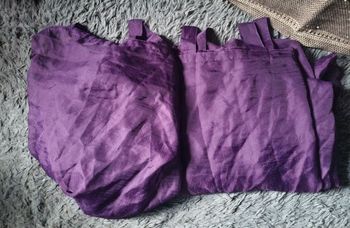 Lot 2 grands rideaux violet transparent