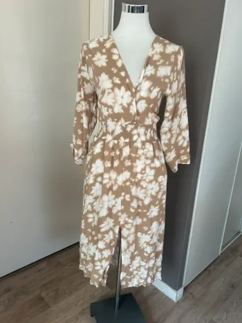 Goa robe, femme, imprimer florale  beige et crème, taille 3/40