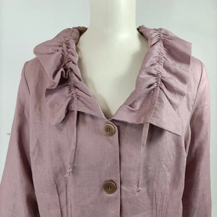Ensemble Robe veste en Lin - Rose Parme vintage T40 - A201 - photo numéro 8