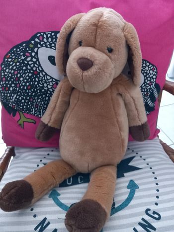 Peluche chien marron douce 50cm
