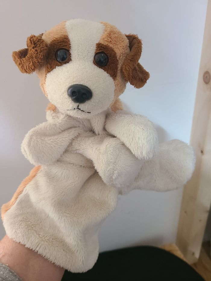 NOUNOURS Doudou marionnette chien beige marron - photo numéro 3