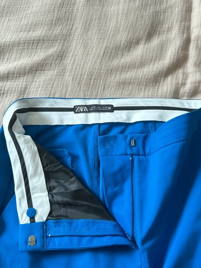 Pantalon tailleur Zara Bleu électrique taille 38 - photo numéro 4