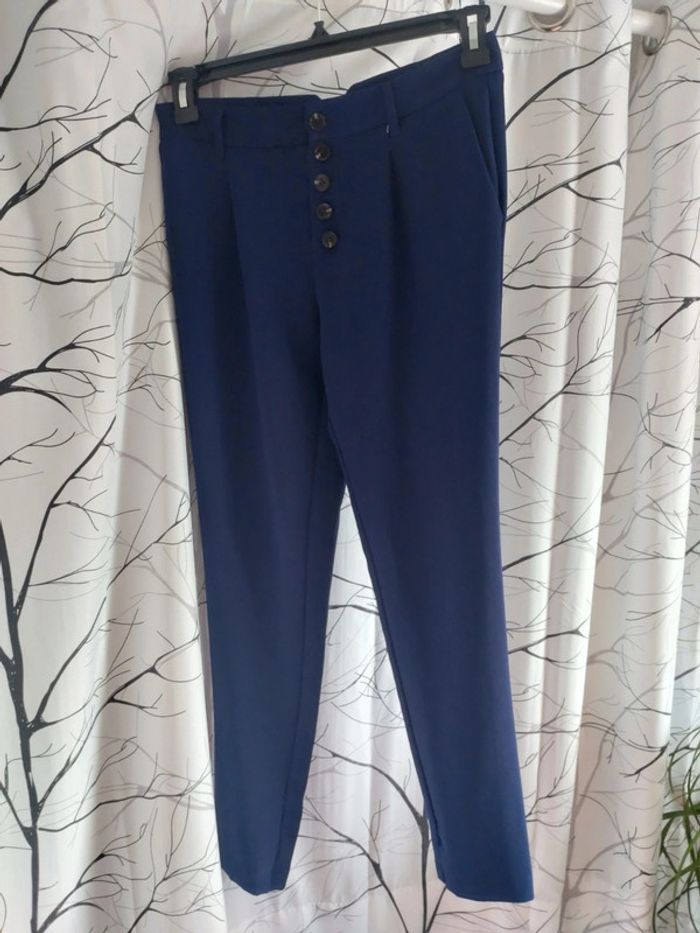 Joli pantalon chic bleu marine femme taille 36