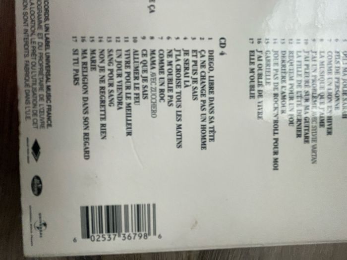 Cd de Johnny Hallyday - photo numéro 8