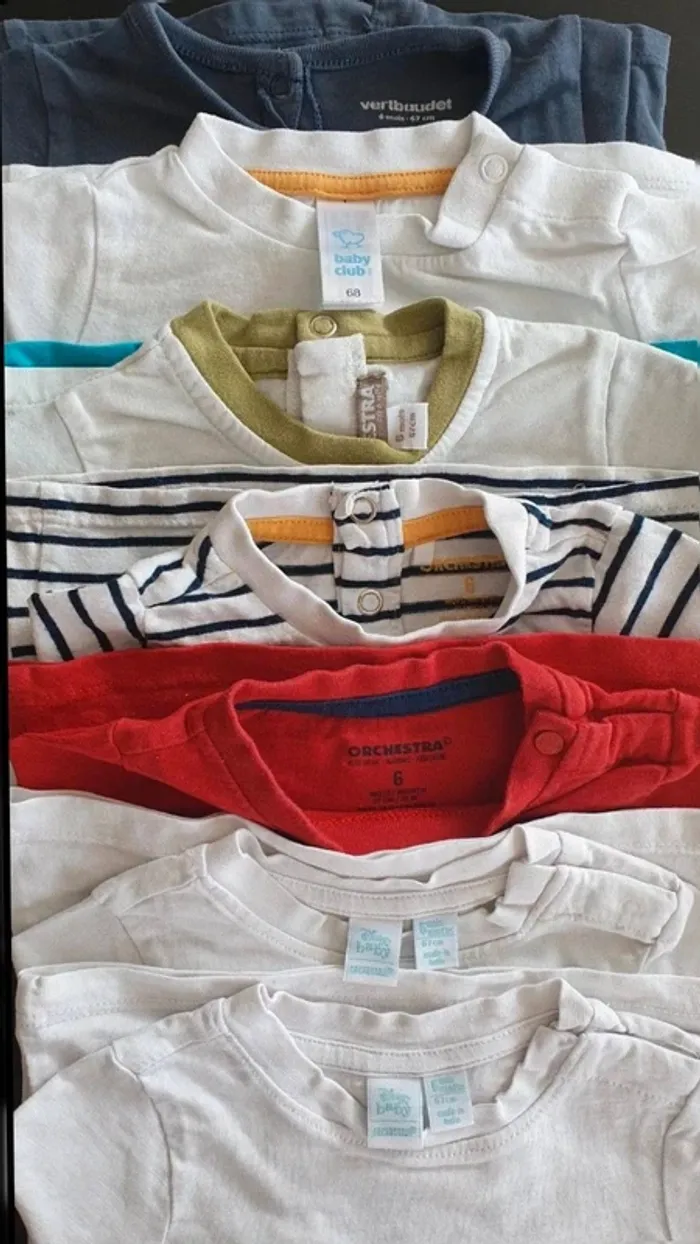 Lot de 7 tee-shirts manche longue 6 mois - photo numéro 10
