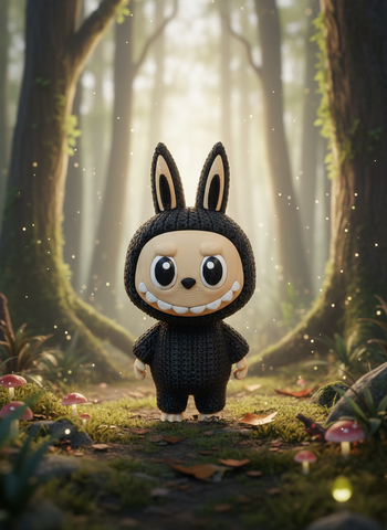 Labubu Crochet 3d Figurine 10cm Version Noir 