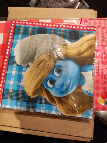 Serviettes en papier schtroumpf smurf Neuf