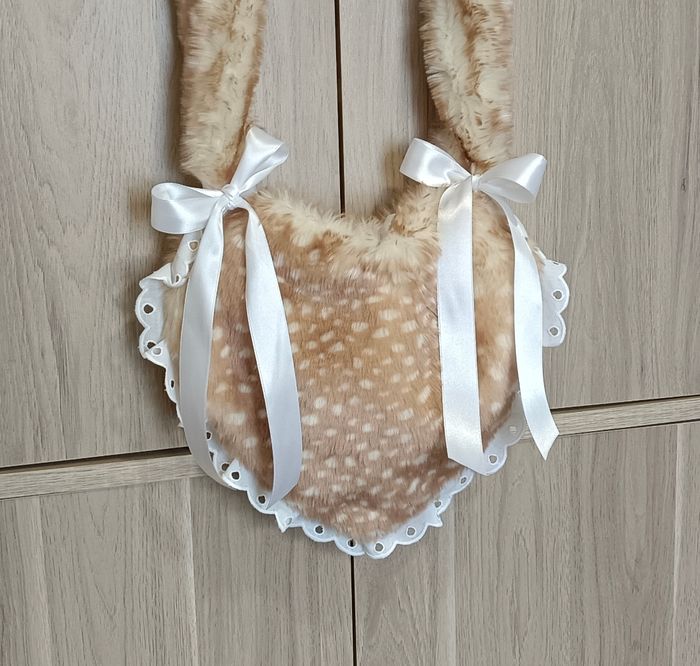 Sac coeur fourrure faon
