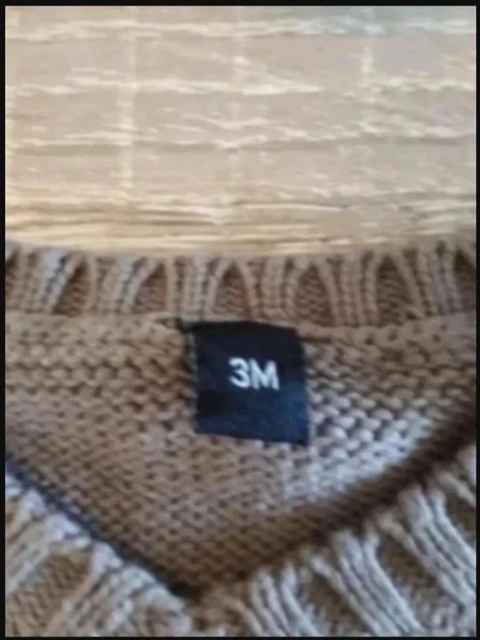 Pull sans manches brun 1-3 mois / 56 cm très bon état - photo numéro 2