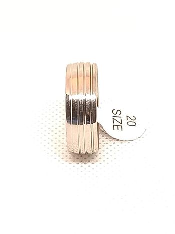 Bague anneau acier type alliance argenté