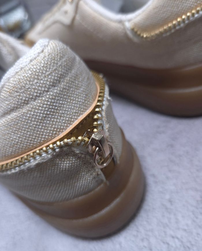 Baskets en toile Camel et Beige - Style Rétro - Neuves - Taille 38 - photo numéro 4