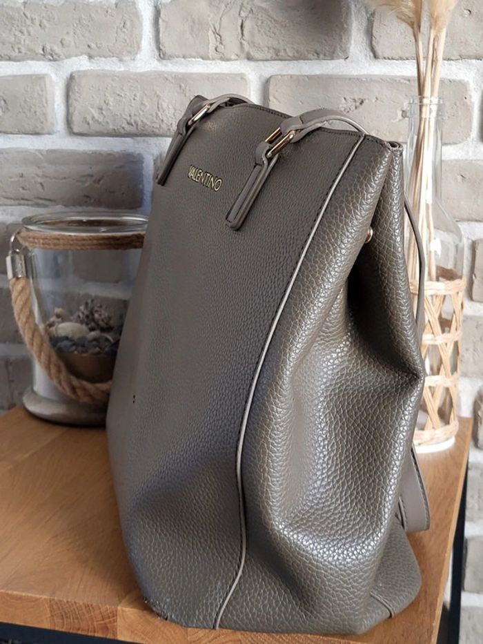 Grand sac cabas Valentino gris taupe Superman - photo numéro 6