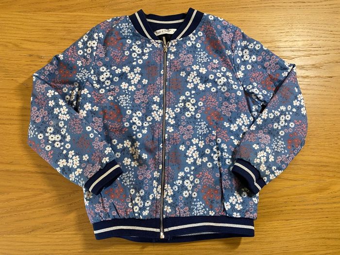 Eden et Victor Gilet zippé bleu fleuri Taille 6 ans - photo numéro 4