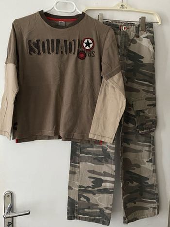 ZARA 9/10 ans pantalon cargo + t-shirt manches longues 10/11 ans