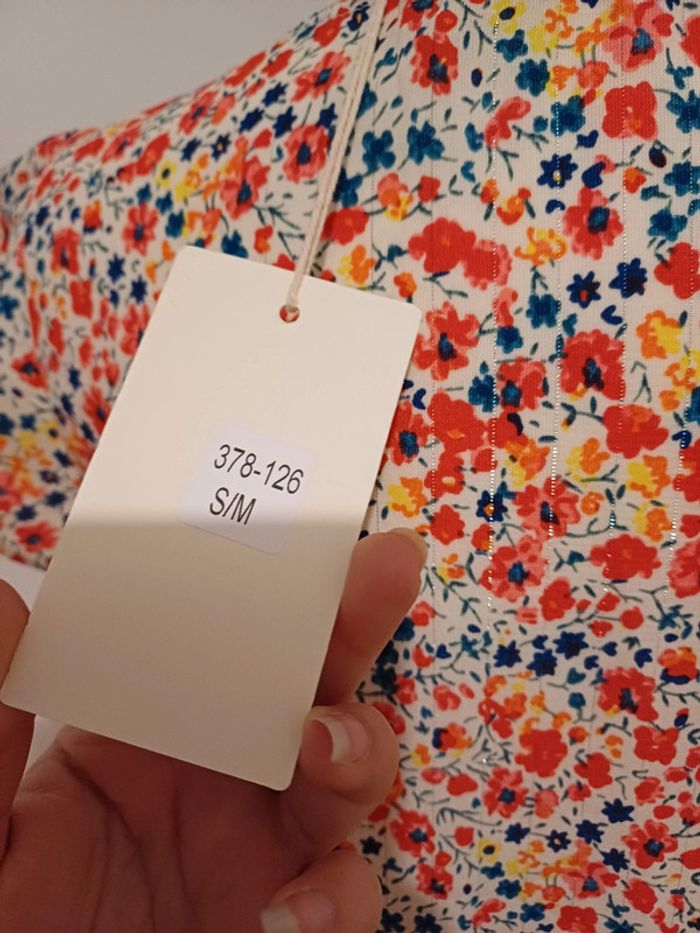 Blouse chic colorée fleurie neuve By One taille S/M 36/38 - photo numéro 9