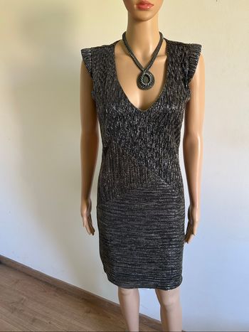 Robe argentée et dorée brillante à manches courtes Morgan taille XS jamais portée