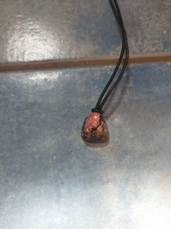 Collier pierre semi précieuse rhodonite - photo numéro 2