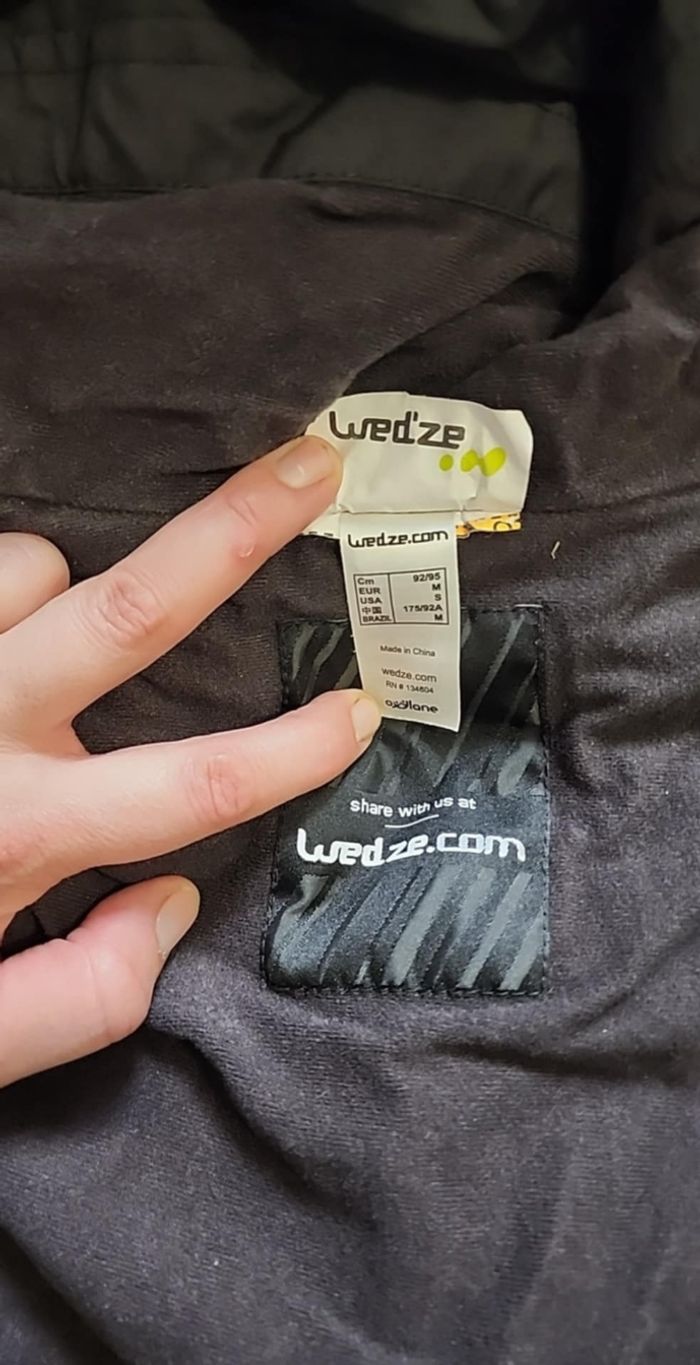 Veste  de  ski  homme  ou  femme  ,à  capuche  ,noir  ,fermeture  ,poches  ,Weedze  ,taille  M - photo numéro 5