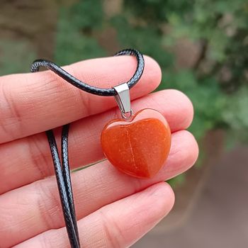 COLLIER PENDENTIF PIERRE NATURELLE AVENTURINE ORANGE