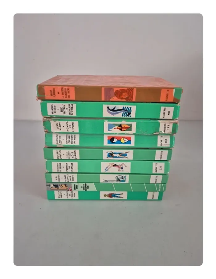 9 livres bibliothèque verte pour 2 euros