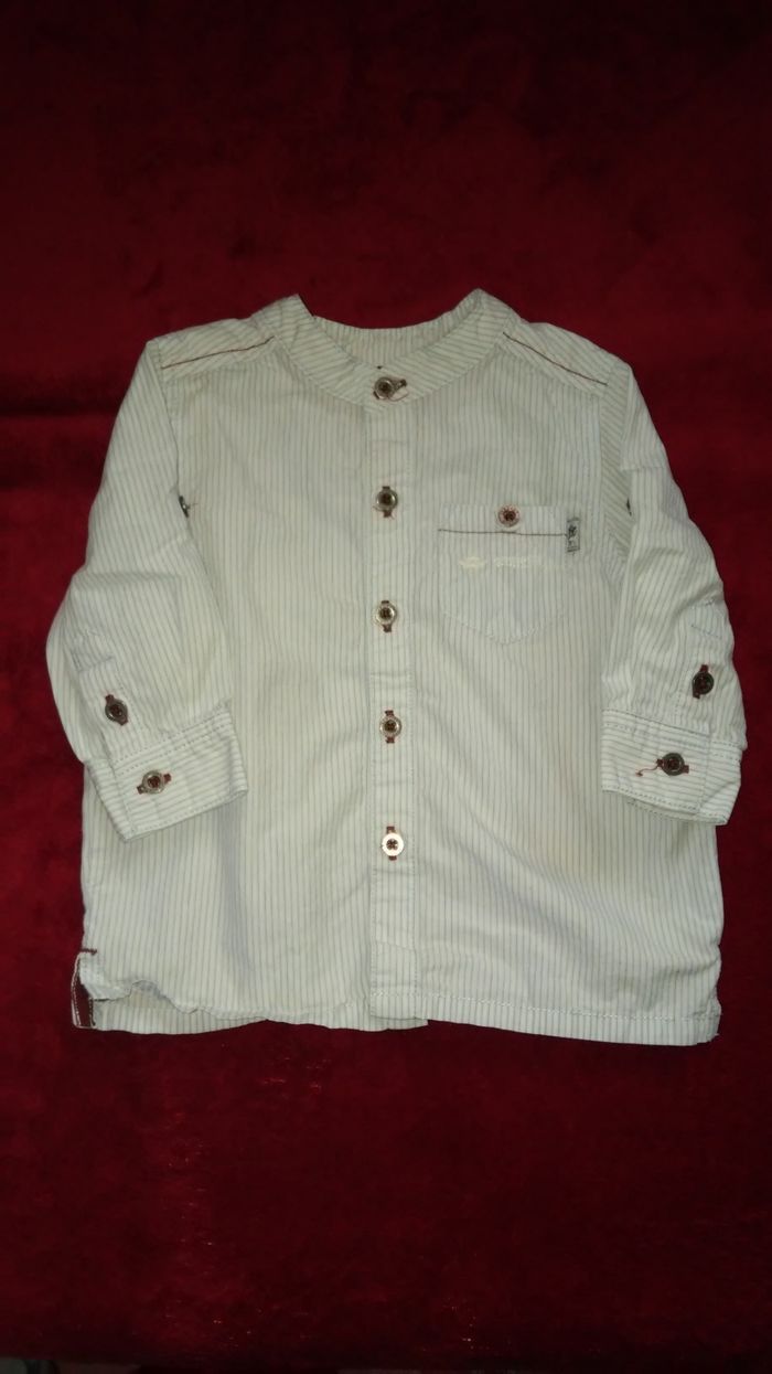 Chemise manches longues rayé 6 mois garçon sergent major