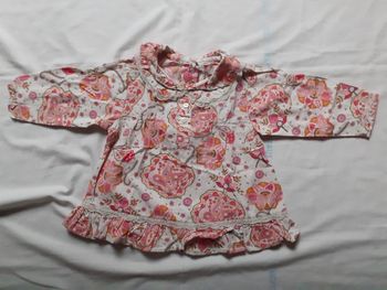 Tunique crème motif fleurie rétro