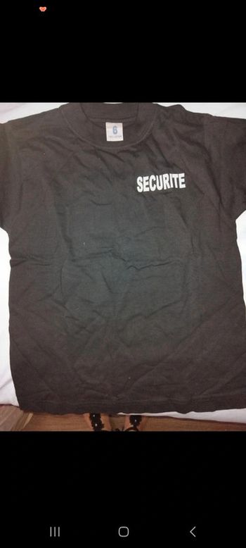 Tee shirt noir enfant sécurité