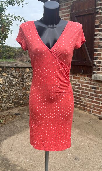 📌 Robe rouge à pois Bronzini – Taille 36