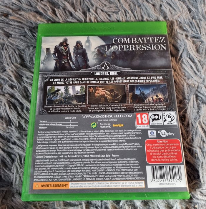 Boîte vide de jeu Assasin's Creed Syndicate - photo numéro 3