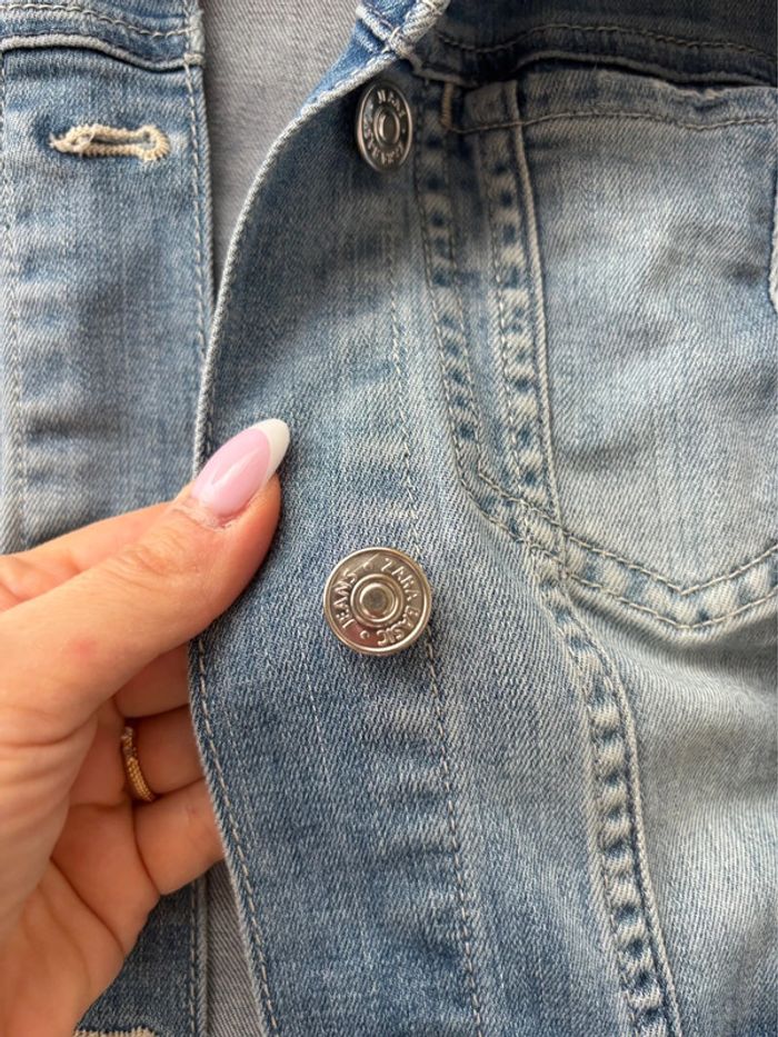 Veste en jean effet usé et délavé Zara taille xs - photo numéro 4