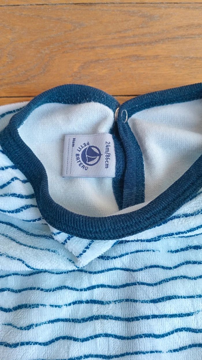 Pyjama marinière velours garçon fille Petit Bateau 24 mois - photo numéro 6