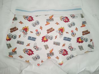 Caleçon 6 ans Kiabi blanc motif jeu vidéo