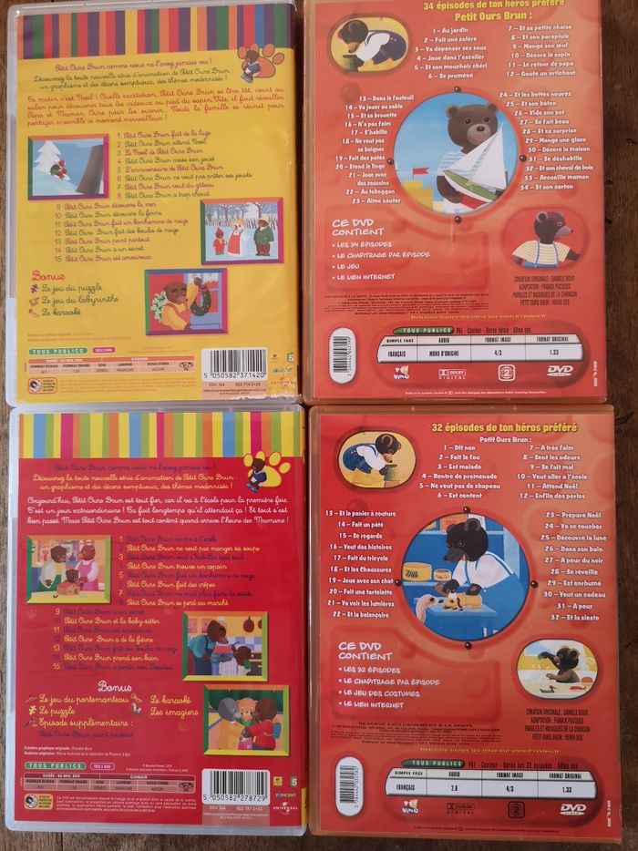 Lot 4 dvd petit ours brun - photo numéro 2