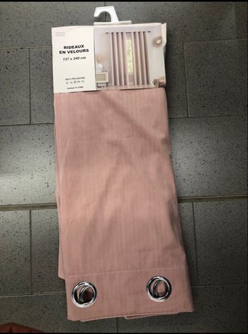 Rideau velours 137x240 rose – Neuf  