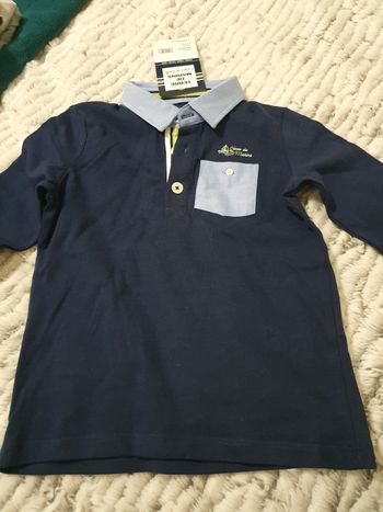 Polo bleu marine manches longues Taille 3 ans (94 cm)